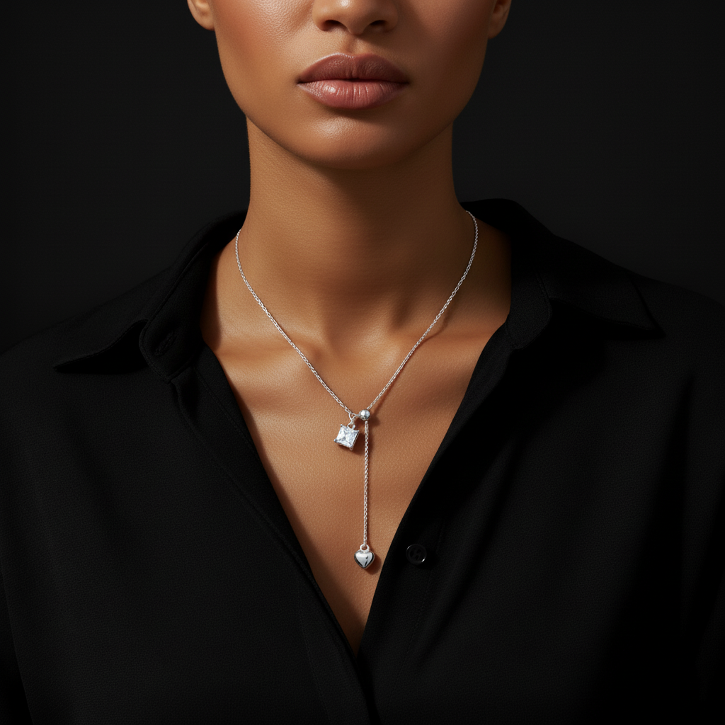 JEWELIXIRS Delicate Lariat Necklace