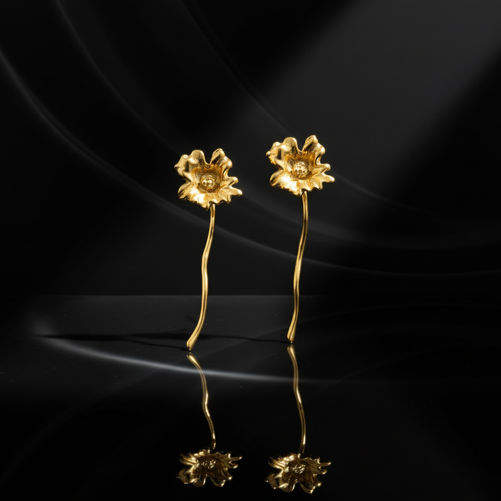 JEWELIXIRS molten floral drop earrings