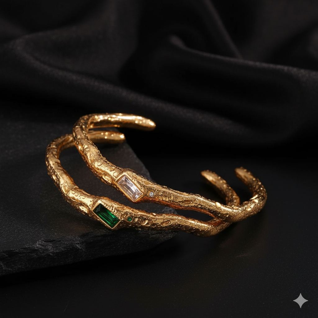 JEWELIXIRS Textured Cuff Bracelet
