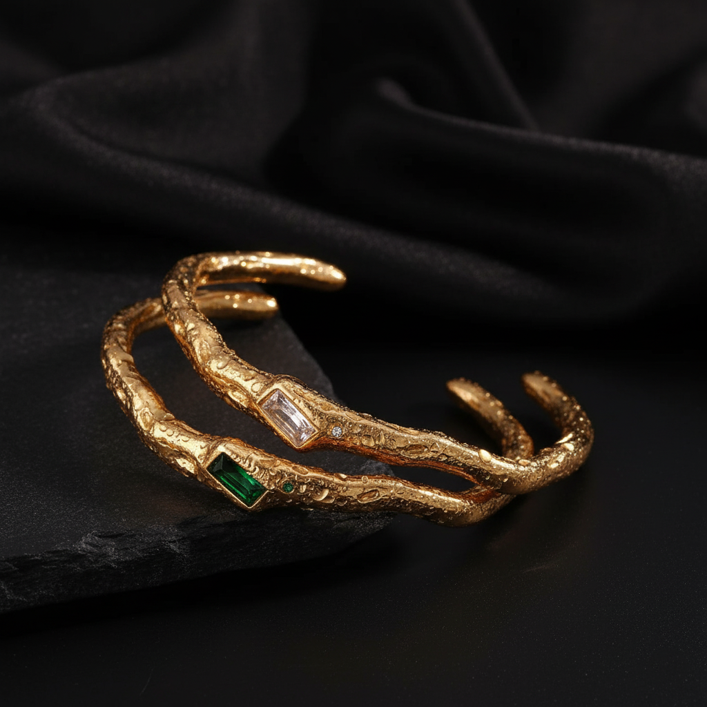 JEWELIXIRS Textured Cuff Bracelet