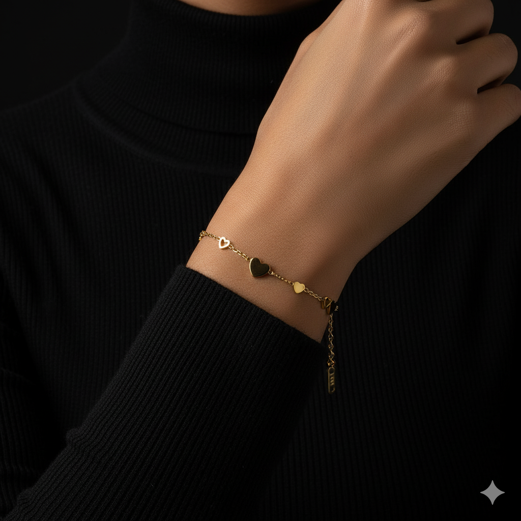 JEWELIXIRS Fluttering Hearts Bracelet