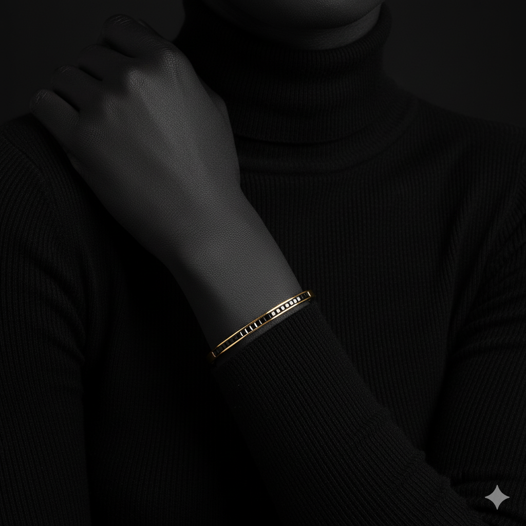 JEWELIXIRS Channel-Set Hinge Bangle