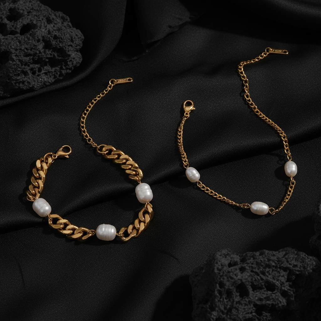 JEWELIXIRS Pearl Station Bracelets