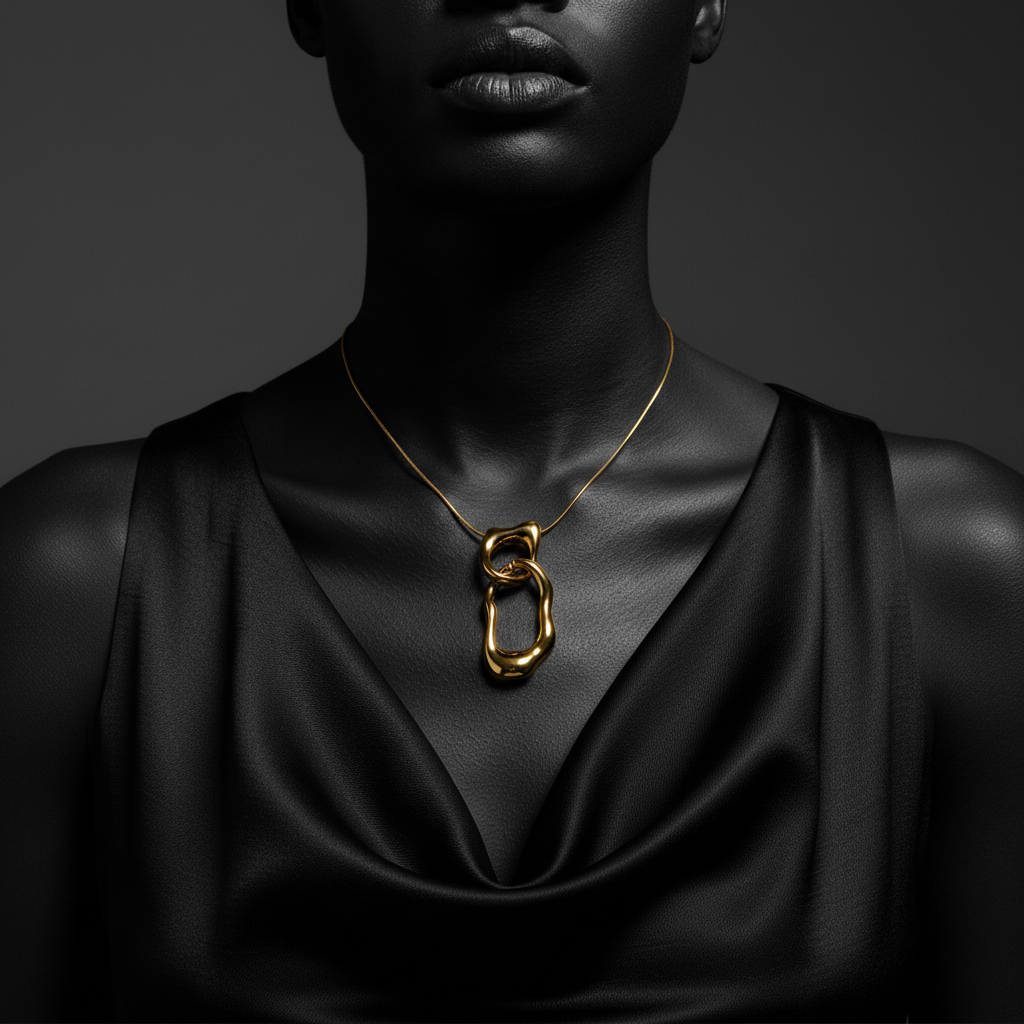 JEWELIXIRS Organic Link Pendant Necklace