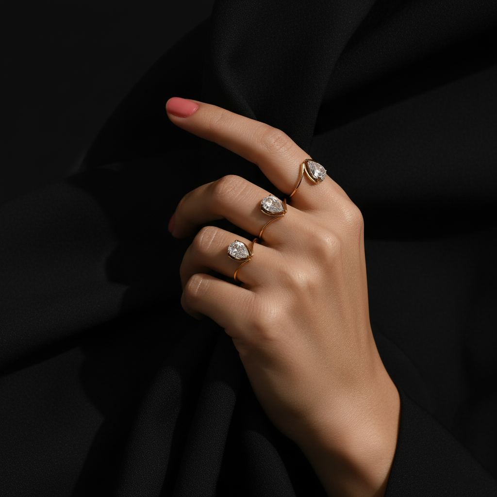 JEWELIXIRS Entwined Teardrop Ring