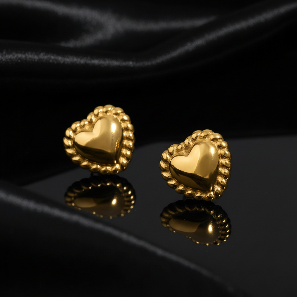JEWELIXIRS Duo Heart Stud Earring