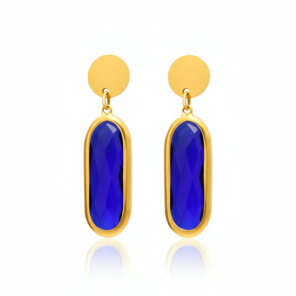 JEWELIXIRS Oval Drop Earring