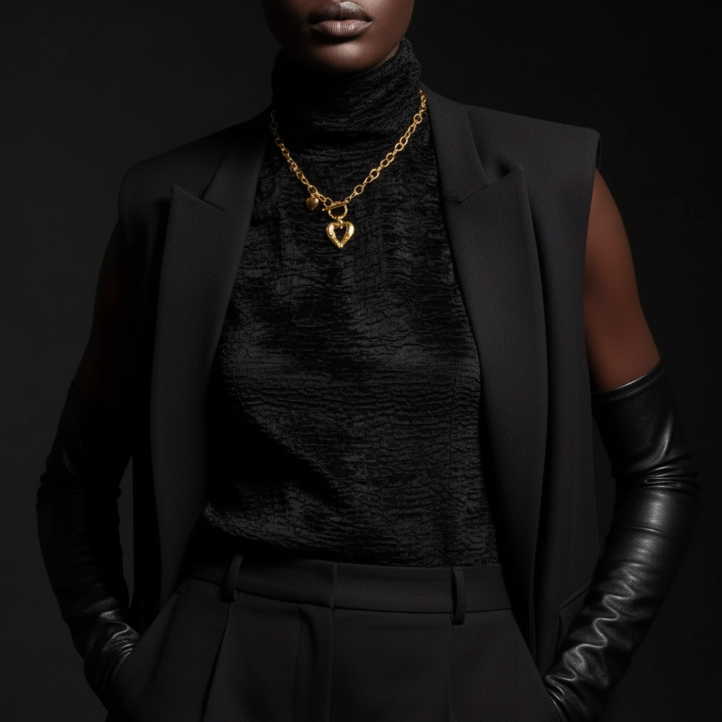 JEWELIXIRS Organic Heart Toggle Necklace