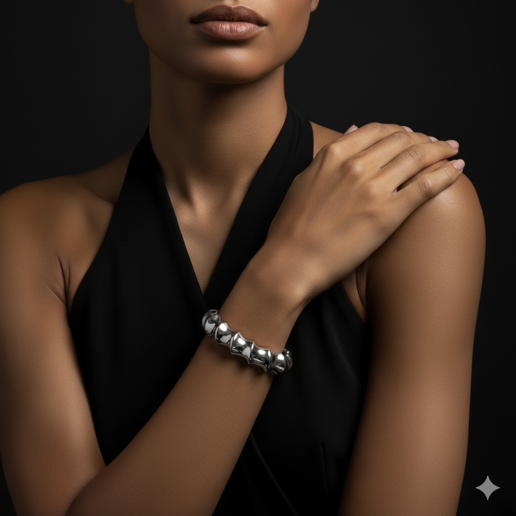 JEWELIXIRS puffed bamboo cuff bracelet