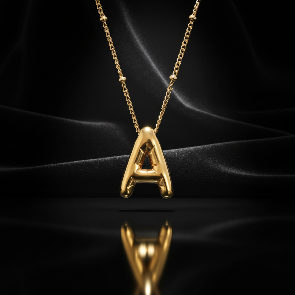 JEWELIXIRS Puffed Letters Necklaces