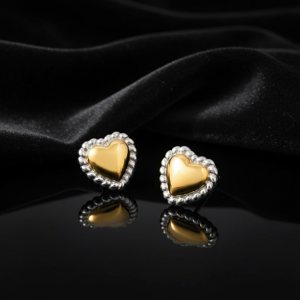 JEWELIXIRS Duo Heart Stud Earring