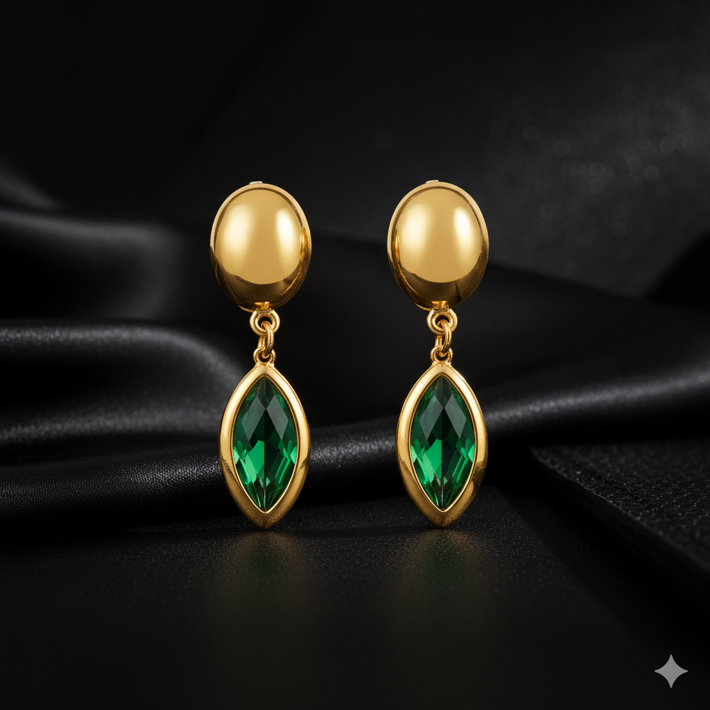 Nivora Shine Geometric Glass Stainless Steel Drop Earrings for Women Mother Hypoallergenic Dangle Earrings Jewelry Wedding Gifts