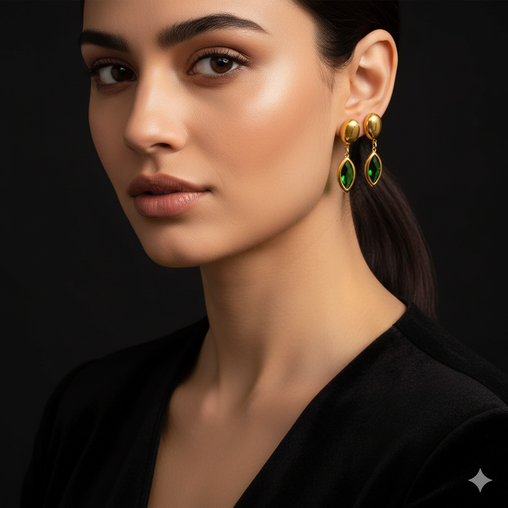 Nivora Shine Geometric Glass Stainless Steel Drop Earrings for Women Mother Hypoallergenic Dangle Earrings Jewelry Wedding Gifts