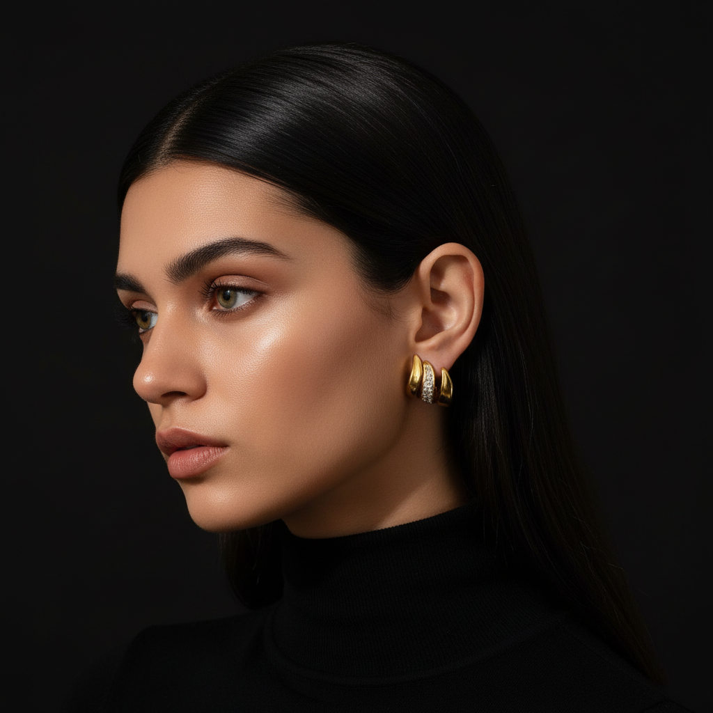 JEWELIXIRS tri-claw ear cuff studs