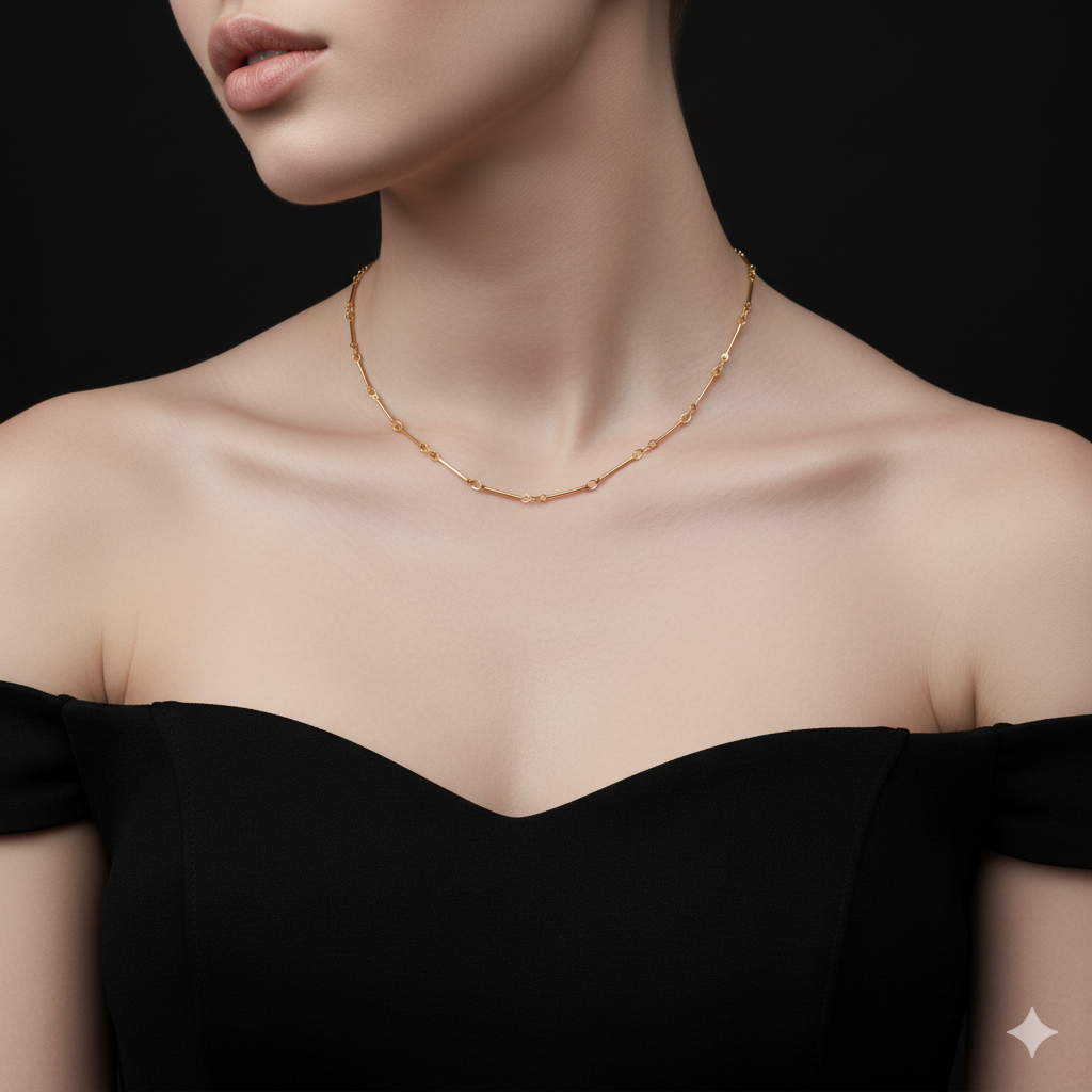 JEWELIXIRS Bar and Ring Chain