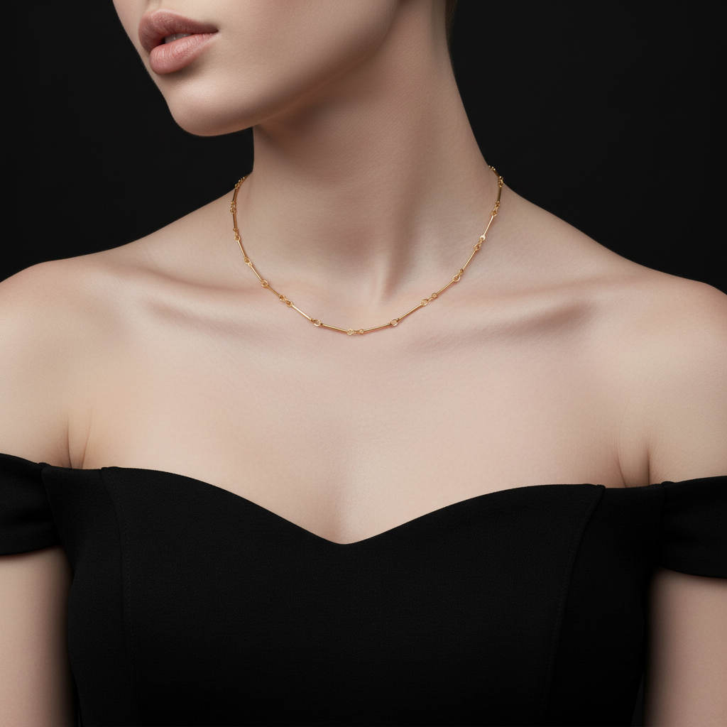 JEWELIXIRS Bar and Ring Chain