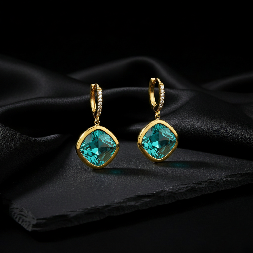 JEWELIXIRS Cushion Drop Earring