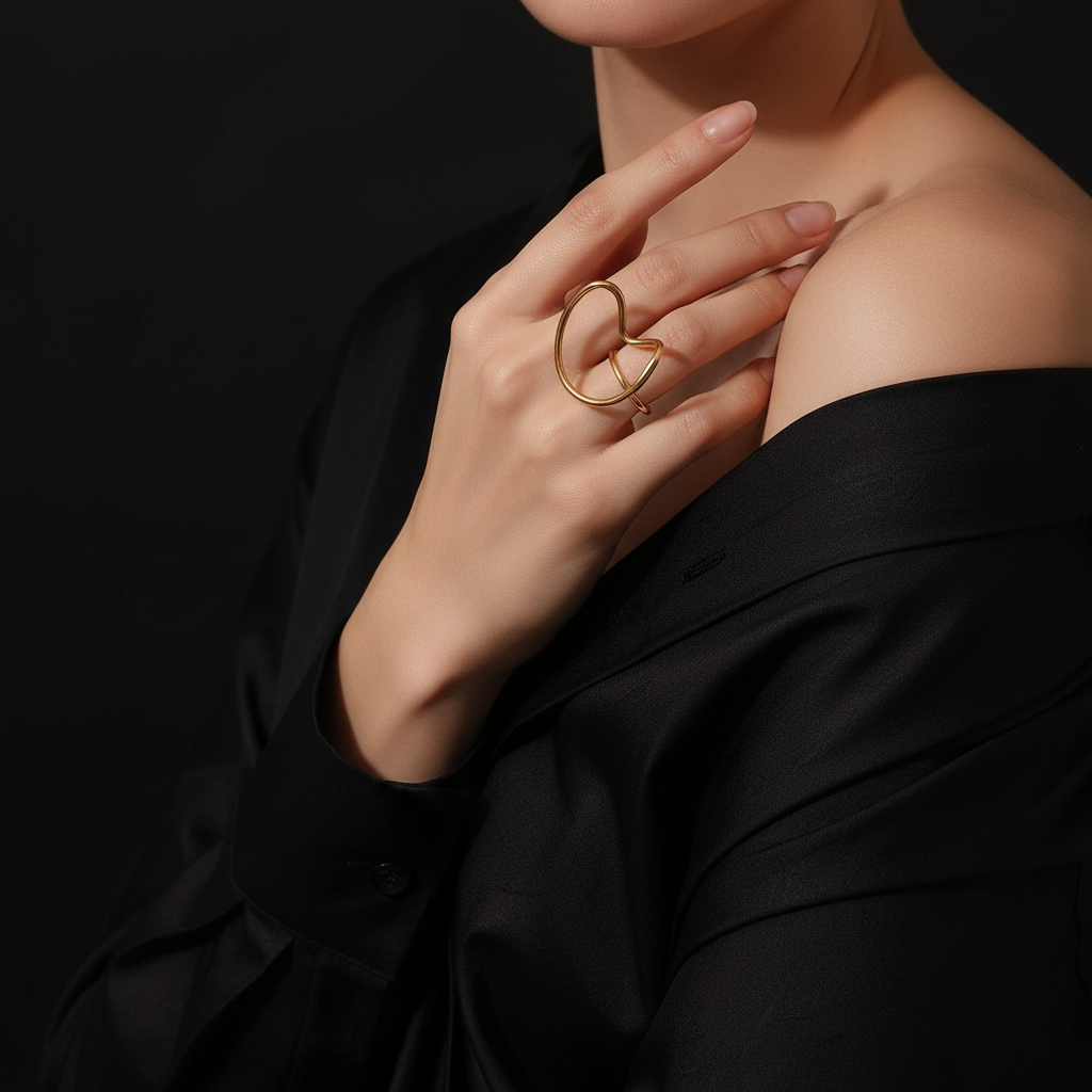 JEWELIXIRS Abstract Heart Ring