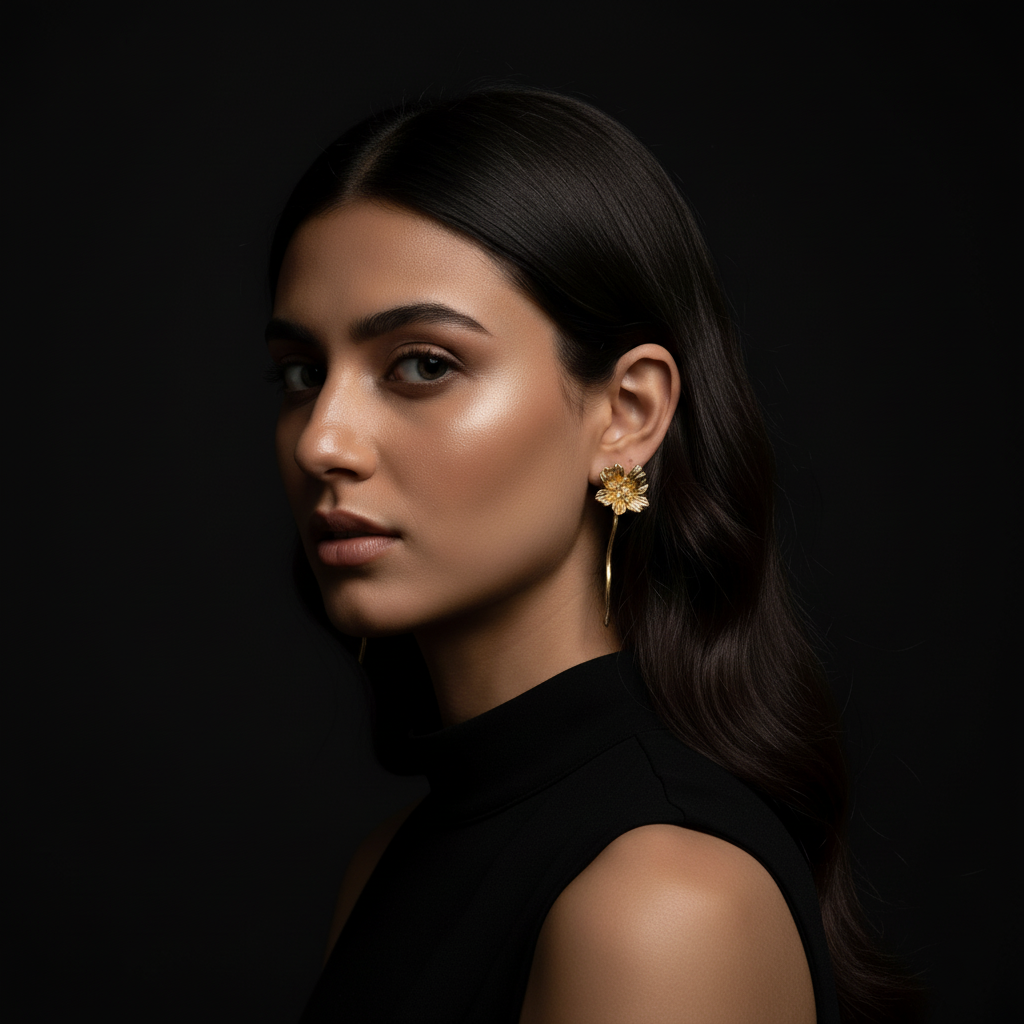 JEWELIXIRS molten floral drop earrings