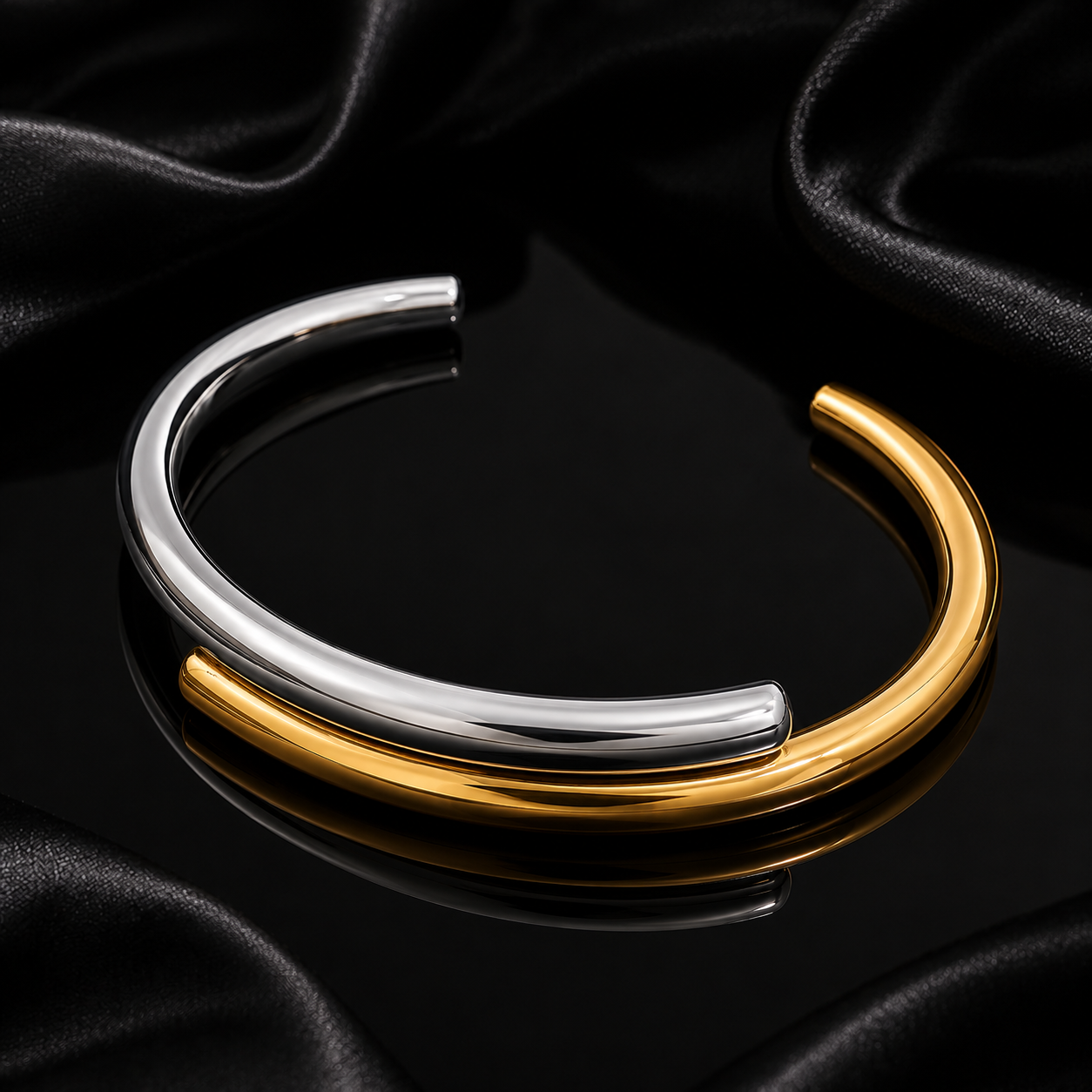 JEWELIXIRS Intertwined Open Ring & Bracelet Set