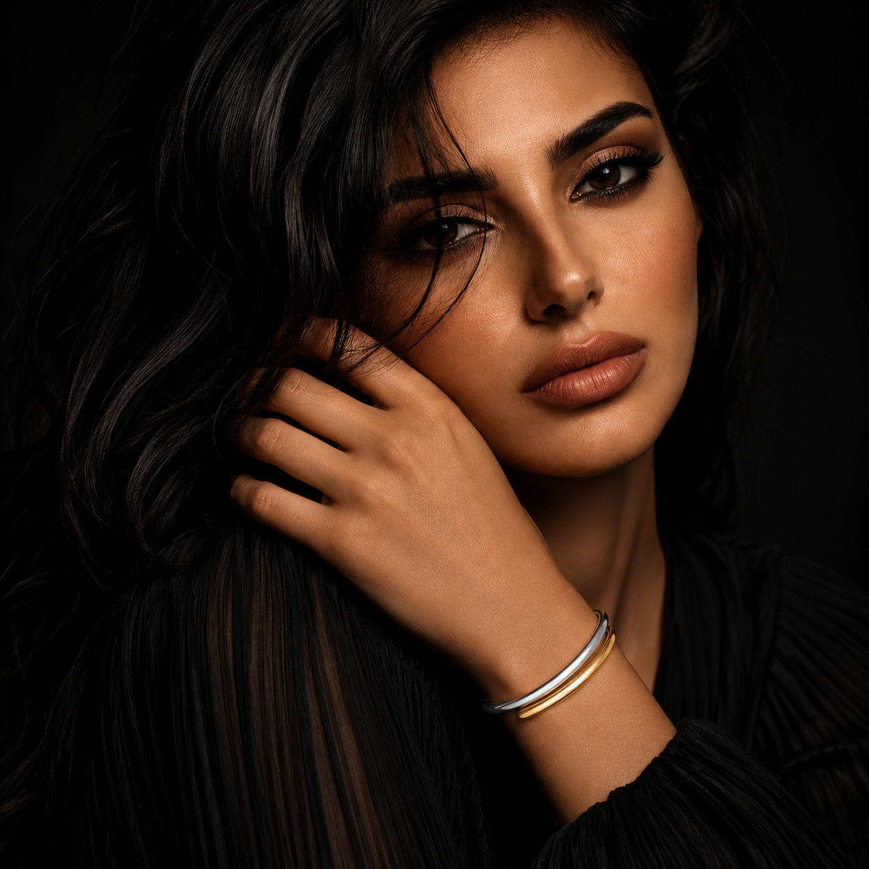 JEWELIXIRS Intertwined Open Ring & Bracelet Set