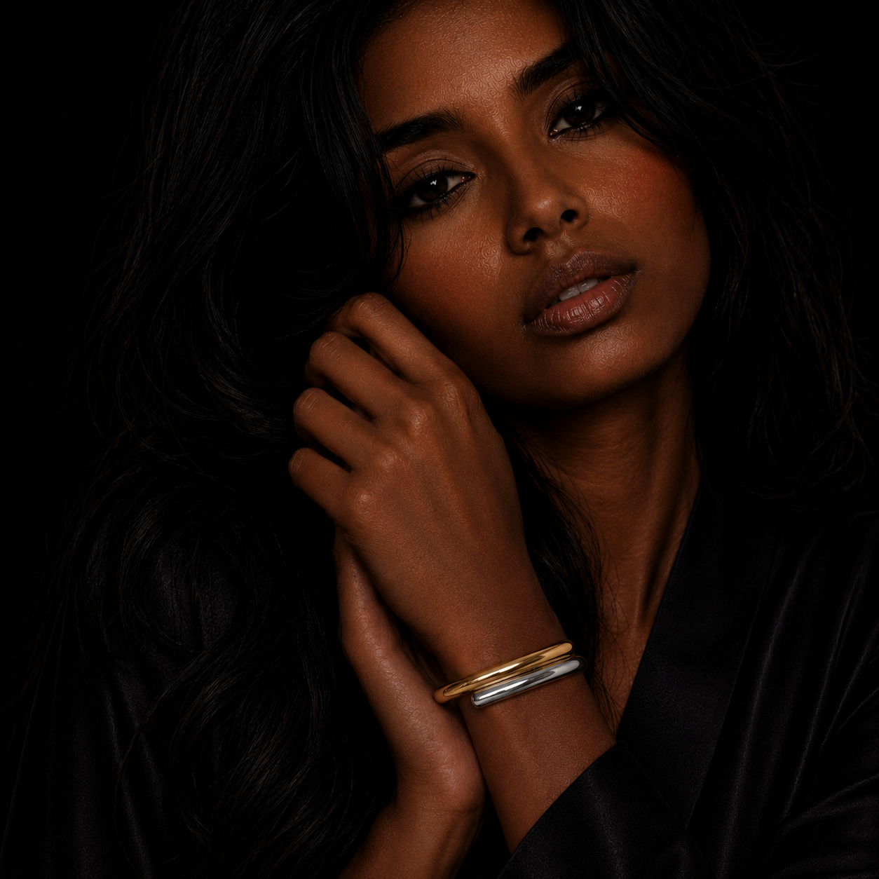JEWELIXIRS Intertwined Open Ring & Bracelet Set
