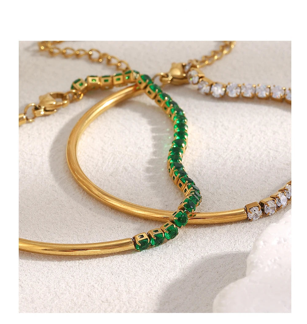 JEWELIXIRS Gemstone Half-Bangle