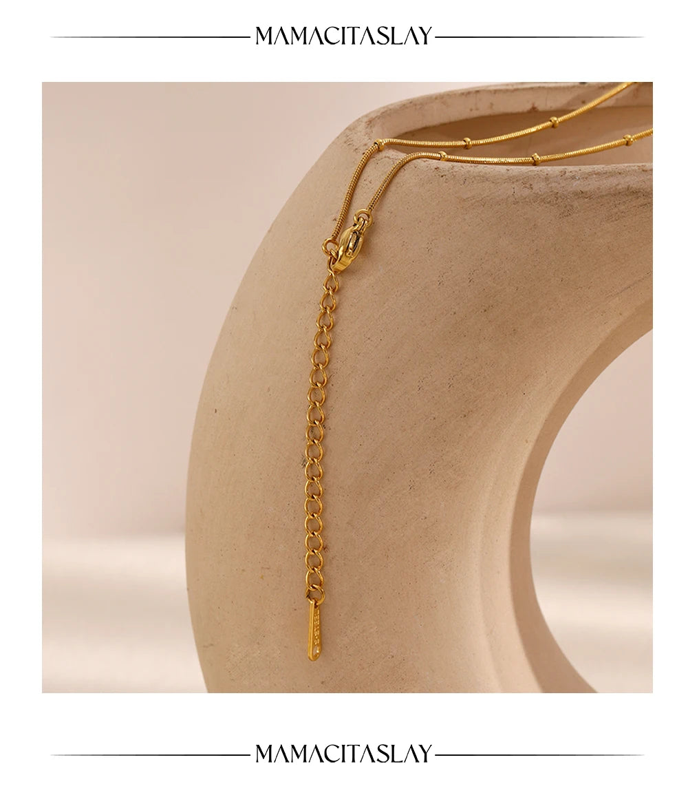 MamacitaSlay 316L Stainless Steel Star Necklace Party Waterproof Neck Jewelry Women's Charm 18K Gold Plated Necklace 2025 Gift