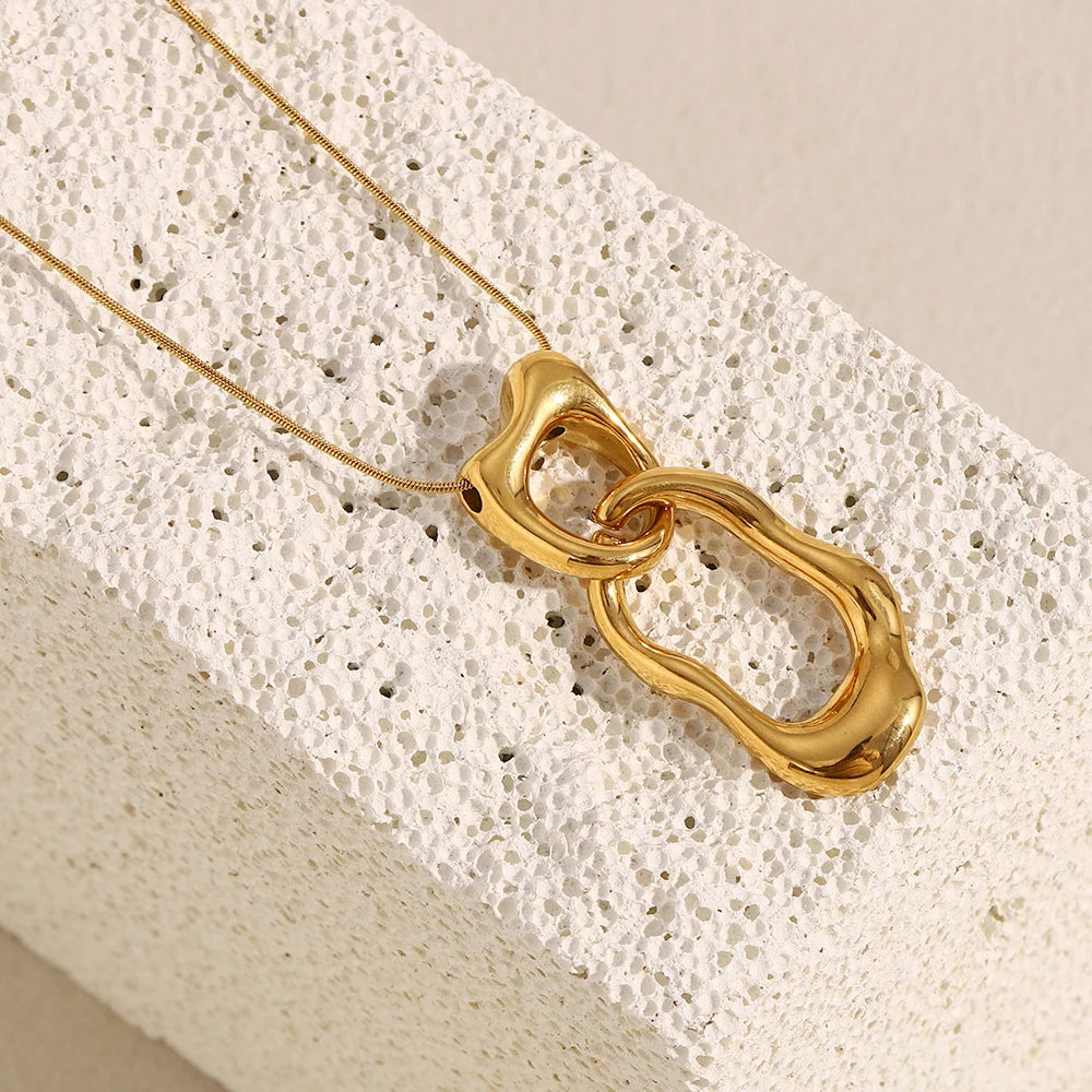 JEWELIXIRS Organic Link Pendant Necklace