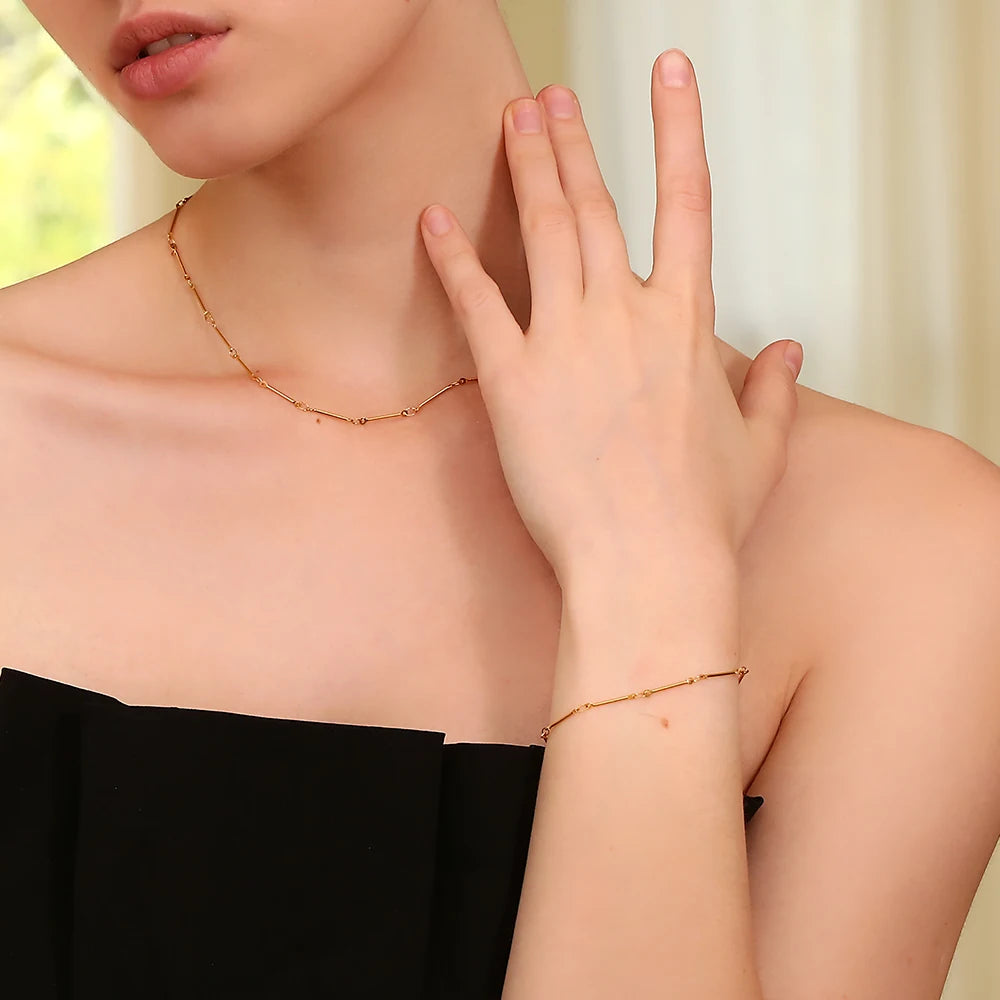 JEWELIXIRS delicate bar and oval link