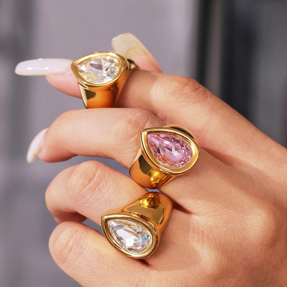 JEWELIXIRS Tear Drop Ring