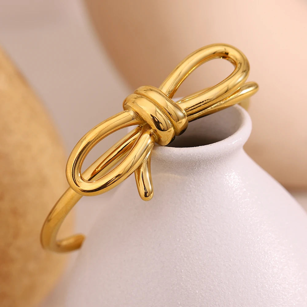 JEWELIXIRS polished knotted bow cuff Bracelet