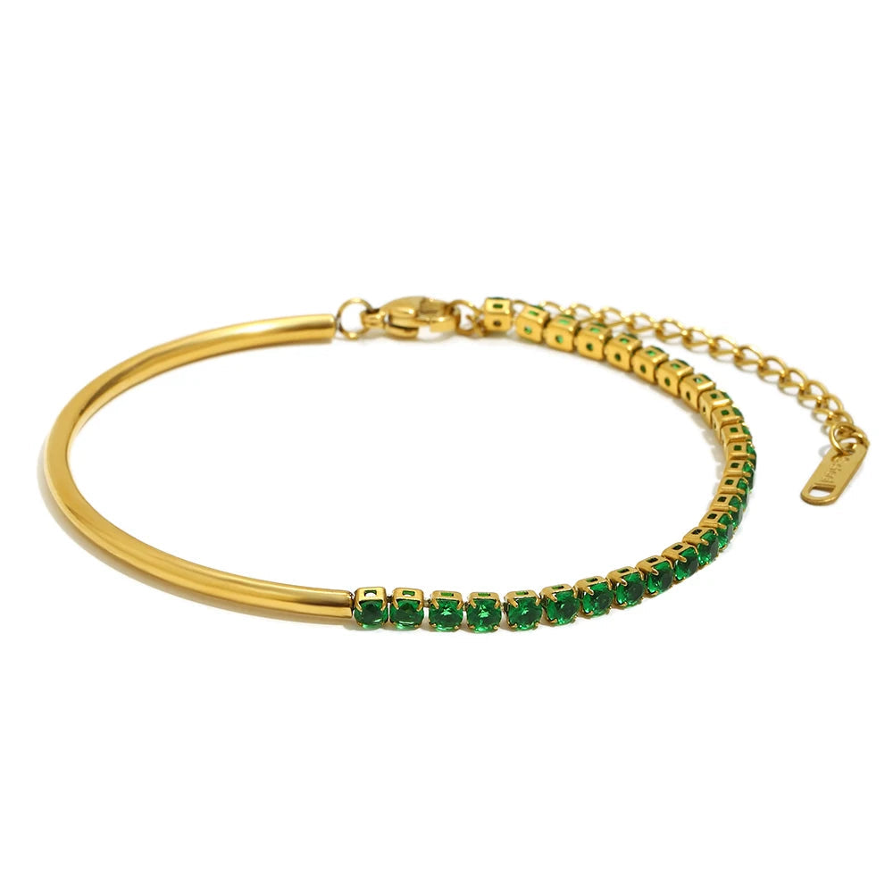 JEWELIXIRS Gemstone Half-Bangle