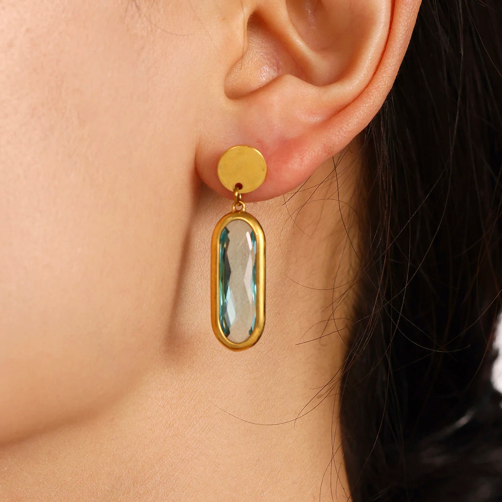 JEWELIXIRS Oval Drop Earring