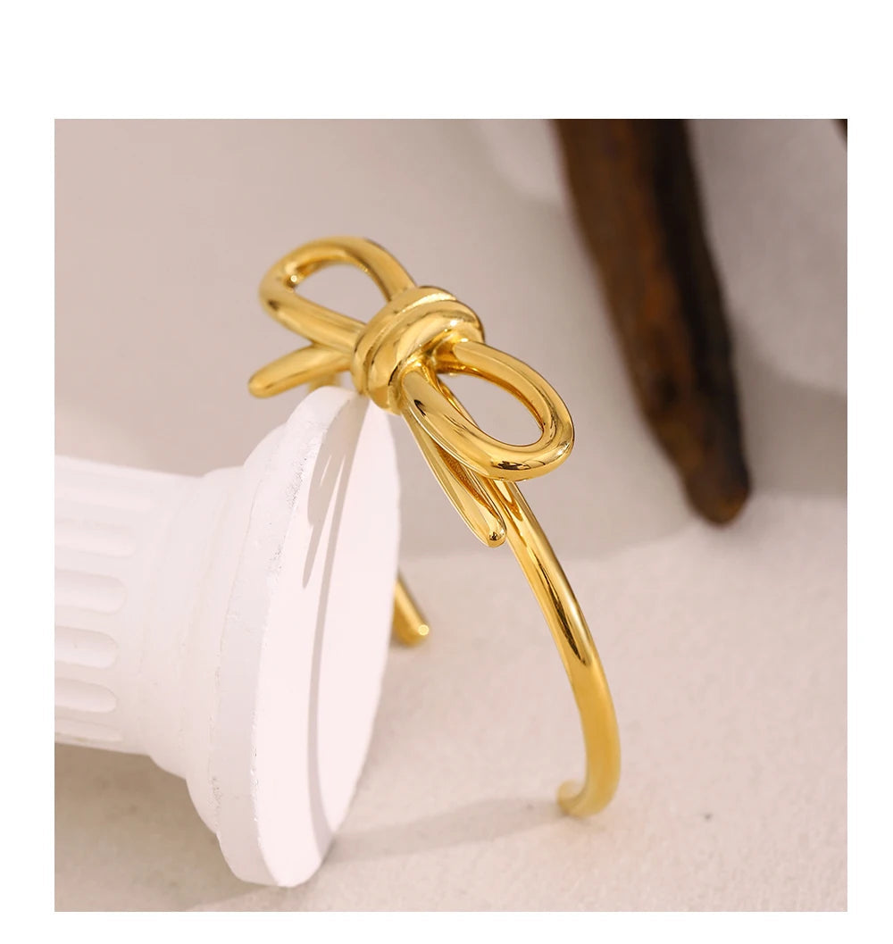 JEWELIXIRS polished knotted bow cuff Bracelet