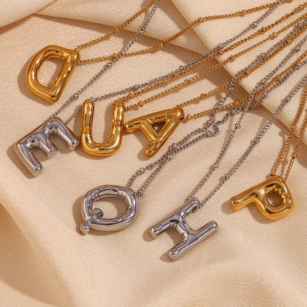 JEWELIXIRS Puffed Letters Necklaces