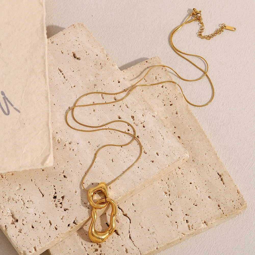 JEWELIXIRS Organic Link Pendant Necklace