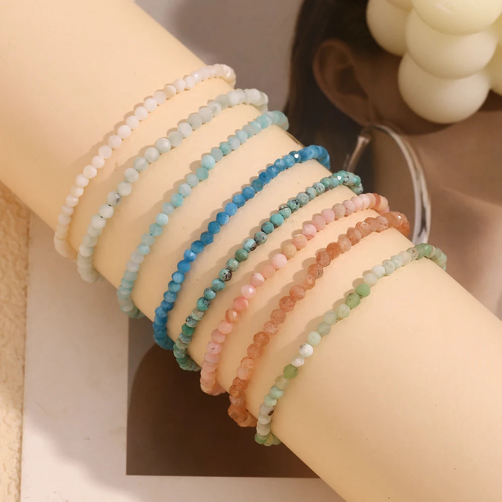 JEWELIXIRS Faceted Micro-Bead Anklets