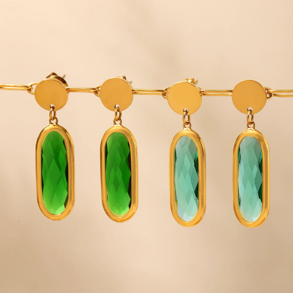 JEWELIXIRS Oval Drop Earring