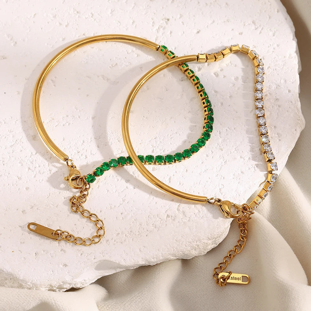 JEWELIXIRS Gemstone Half-Bangle