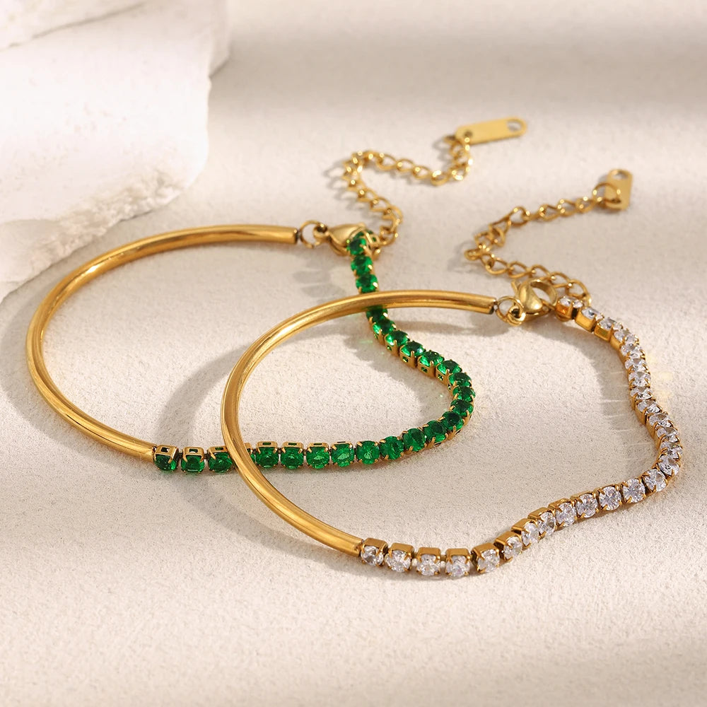 JEWELIXIRS Gemstone Half-Bangle