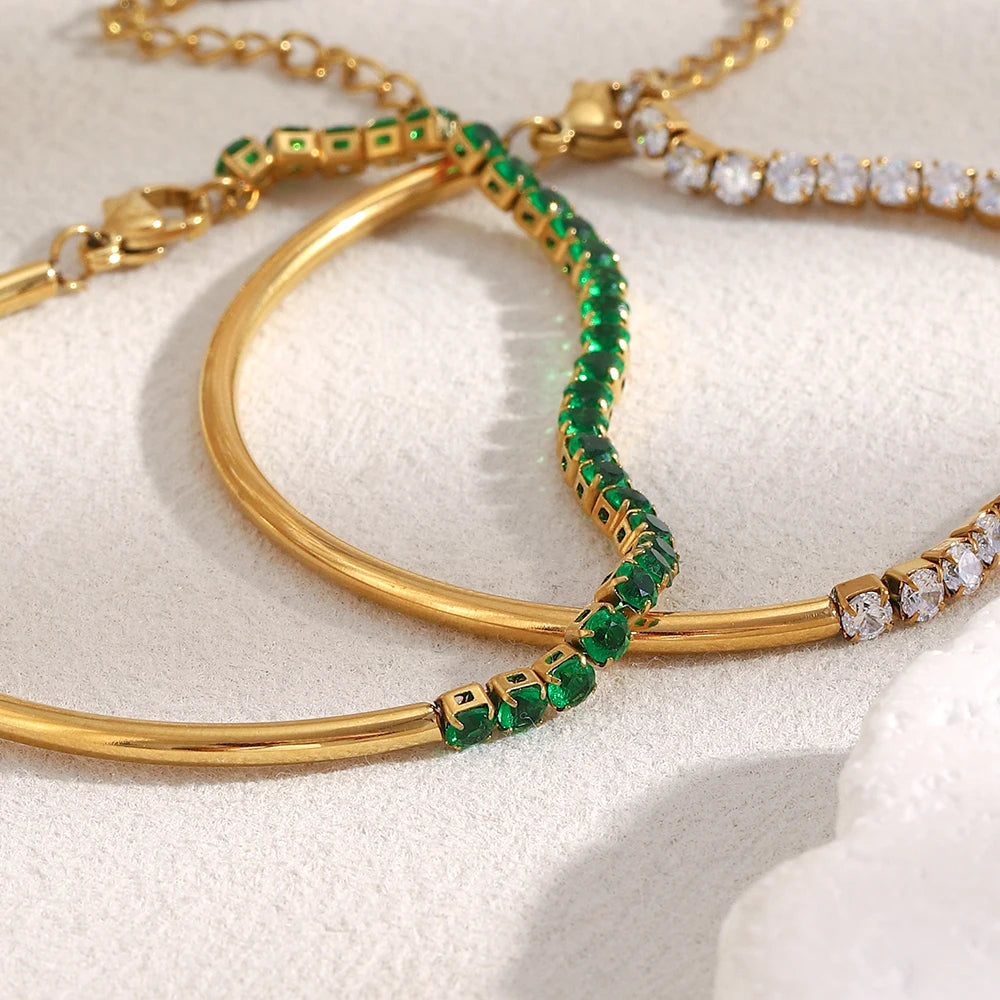 JEWELIXIRS Gemstone Half-Bangle