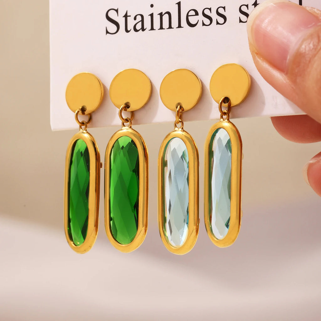 JEWELIXIRS Oval Drop Earring