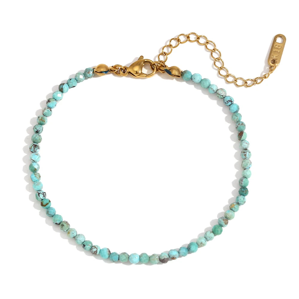JEWELIXIRS Faceted Micro-Bead Anklets