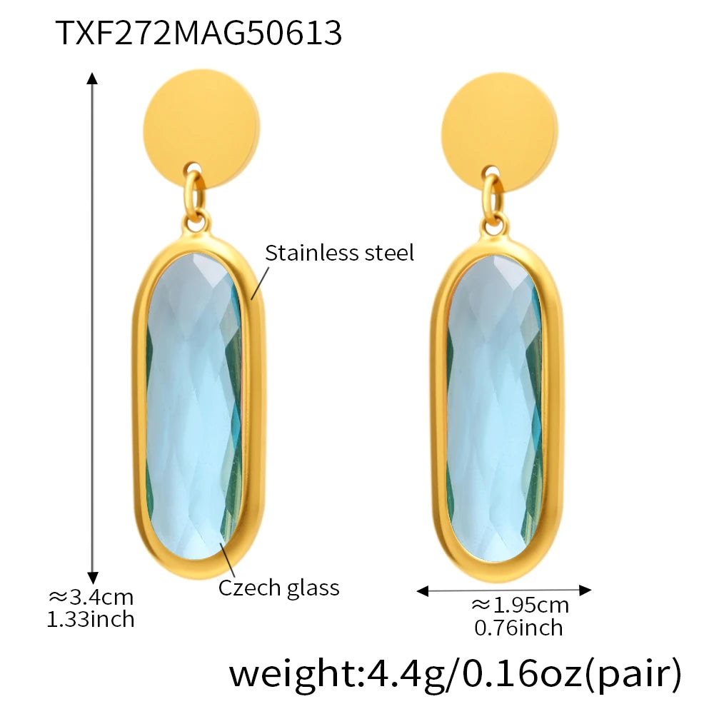 JEWELIXIRS Oval Drop Earring