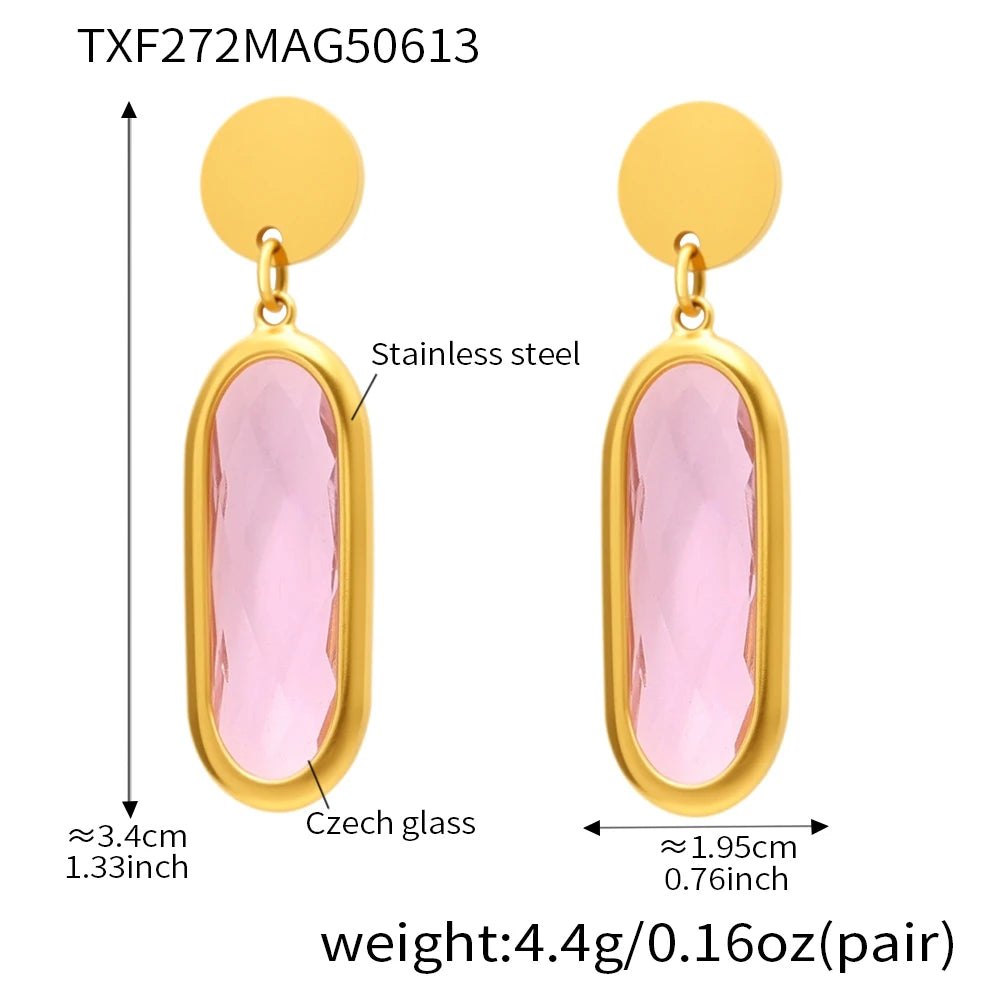 JEWELIXIRS Oval Drop Earring