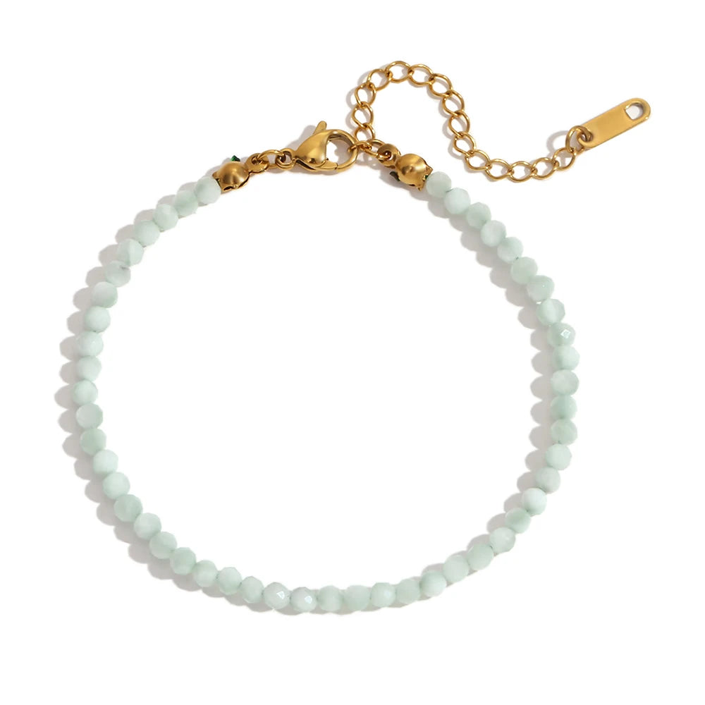 JEWELIXIRS Faceted Micro-Bead Anklets