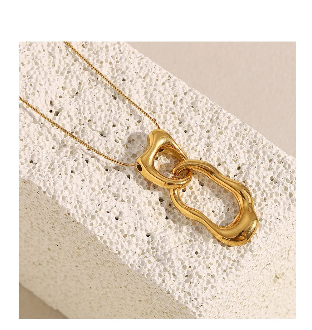 JEWELIXIRS Organic Link Pendant Necklace