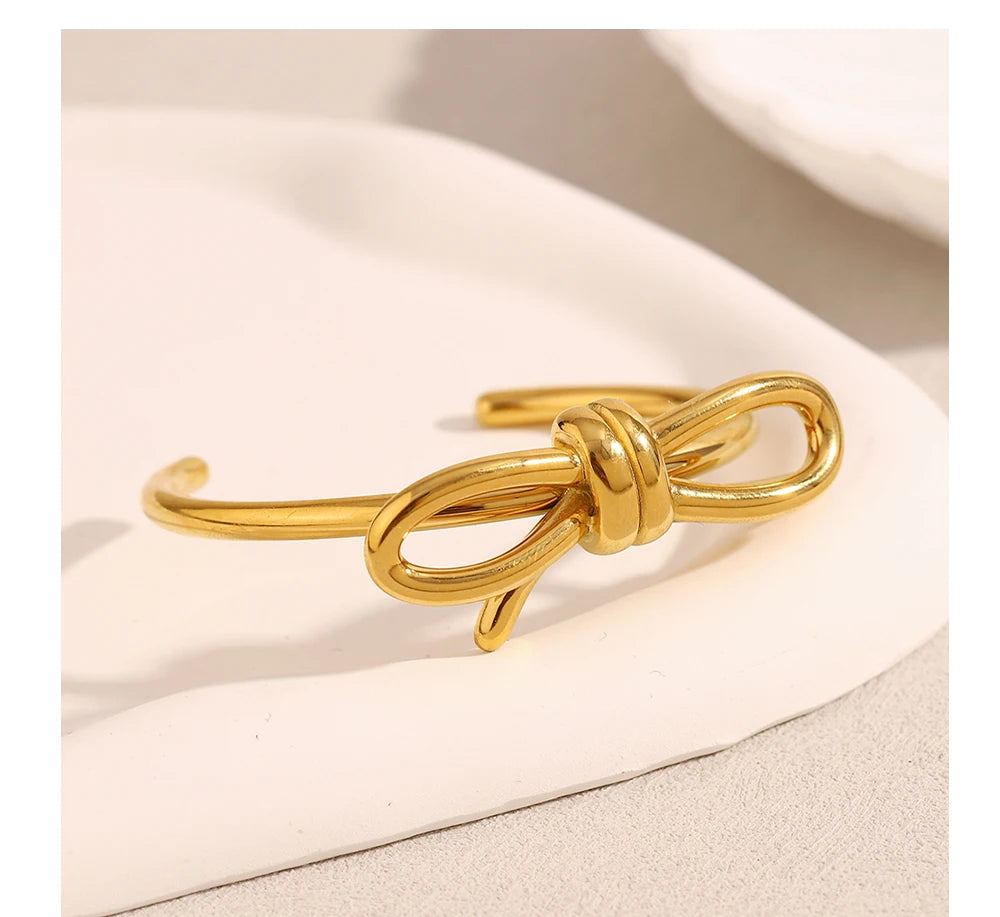 JEWELIXIRS polished knotted bow cuff Bracelet
