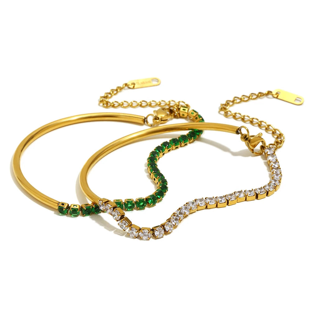 JEWELIXIRS Gemstone Half-Bangle